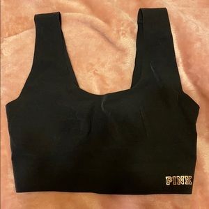 Pink - black sports bra